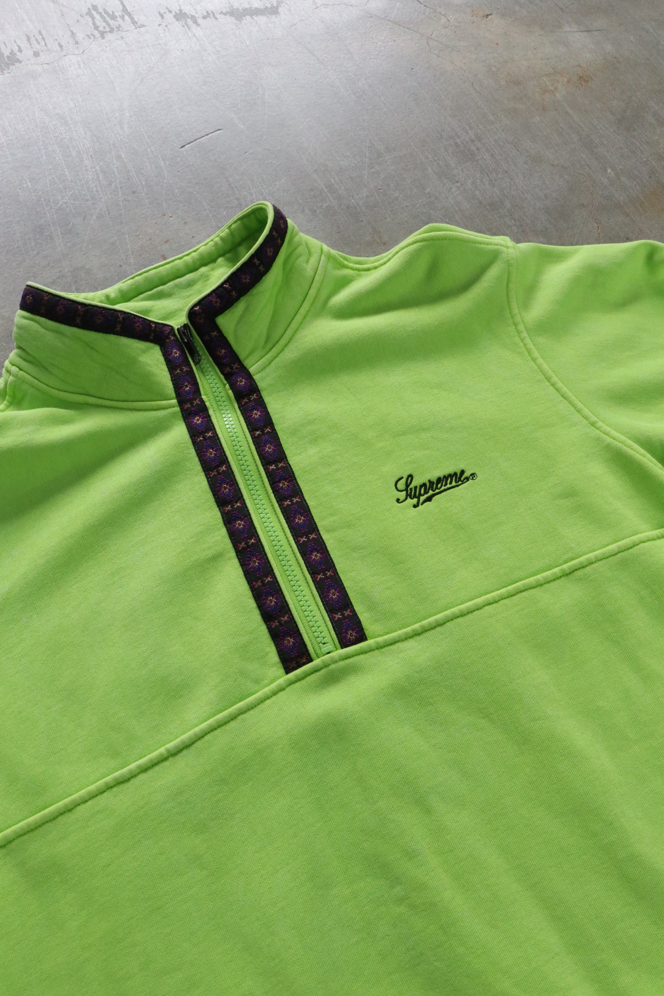 Supreme Quarter Zip Sweater Green