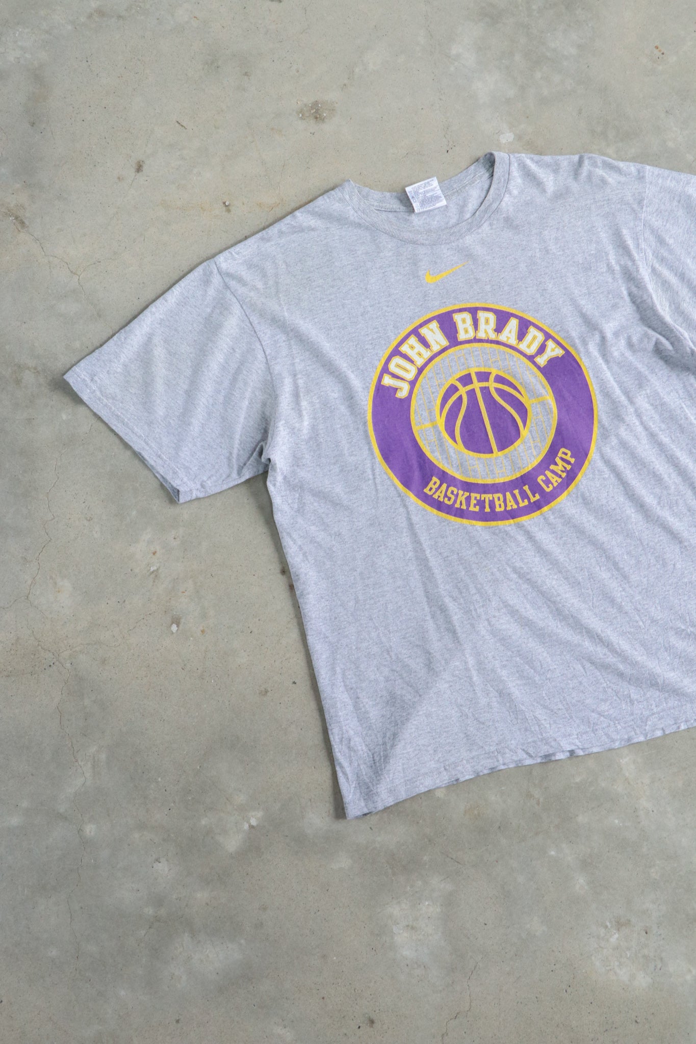 Vintage Nike John Brady Basketball Camp Tee Large