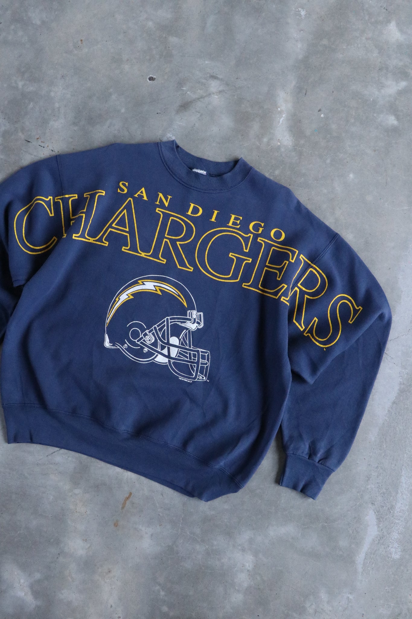 Vintage 1993 NFL Chargers Spellout Sweater Medium