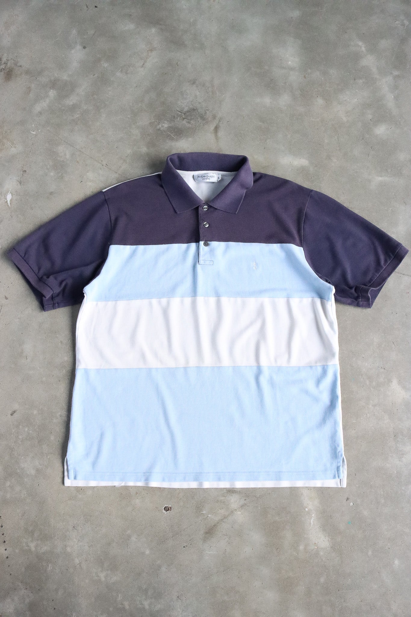 YSL Three-Toned Striped Polo Shirt