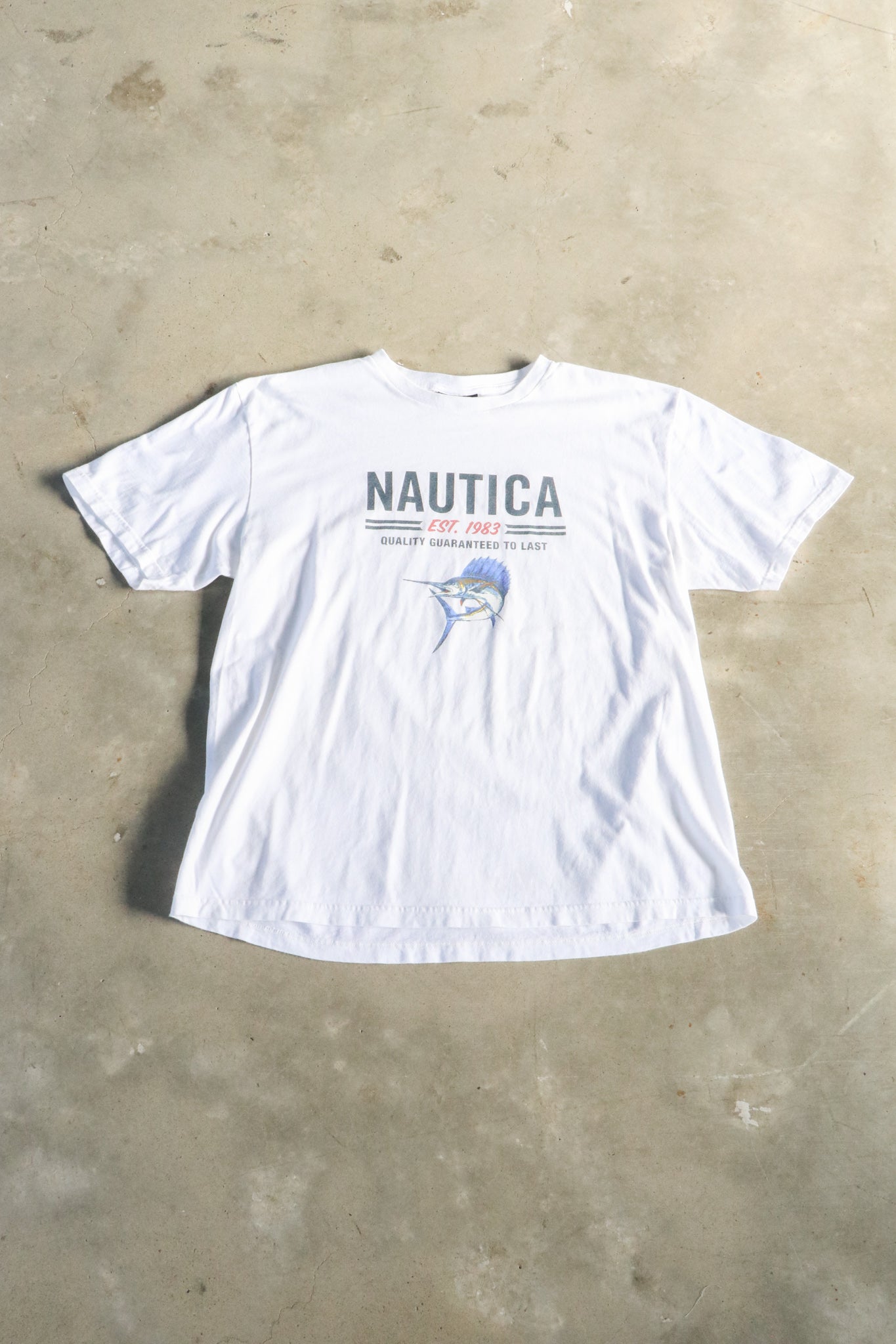 Vintage Nautica Spell Out Tee XXL