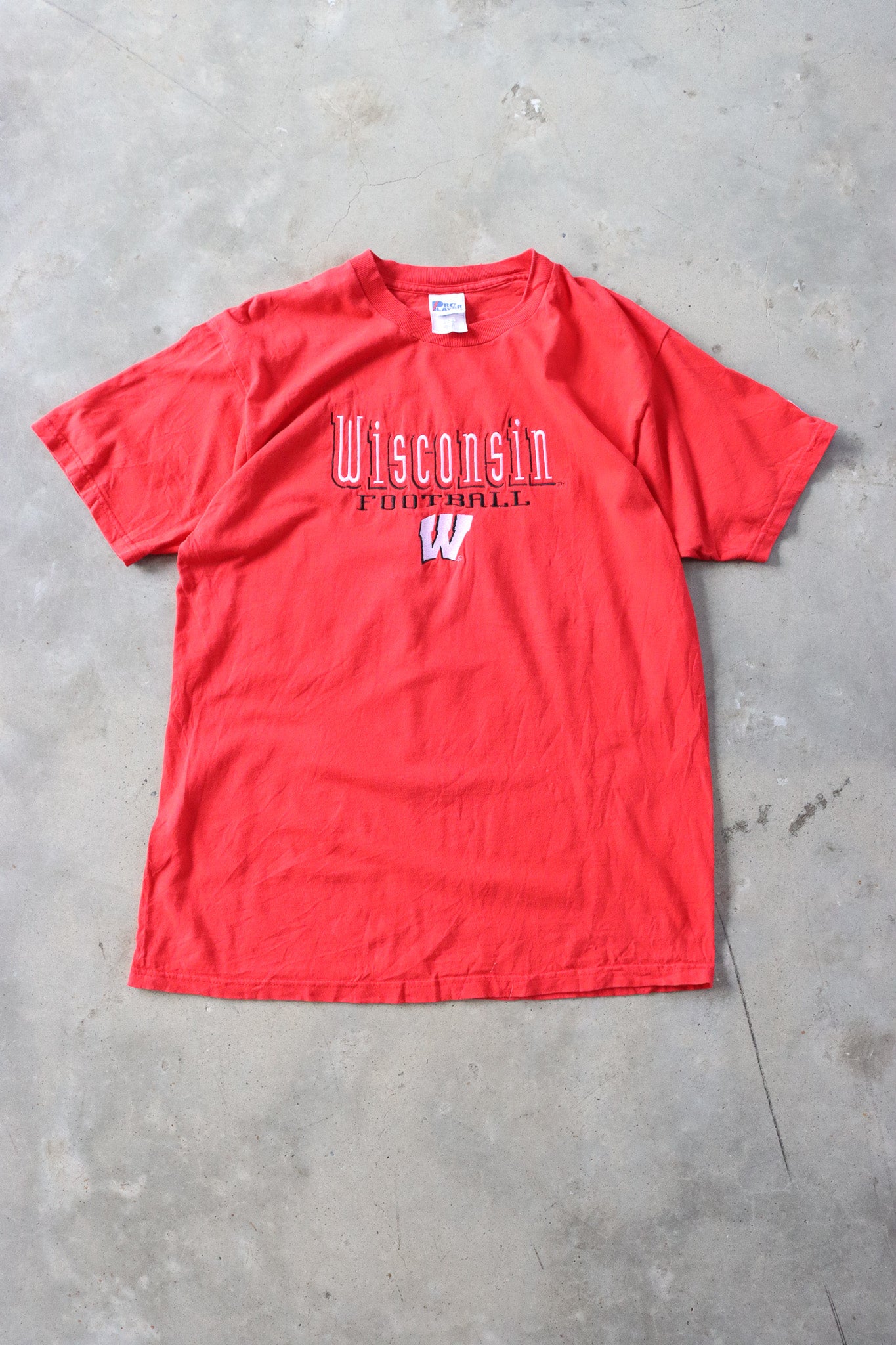 Vintage Wisconsin Football Embroidered Tee Large