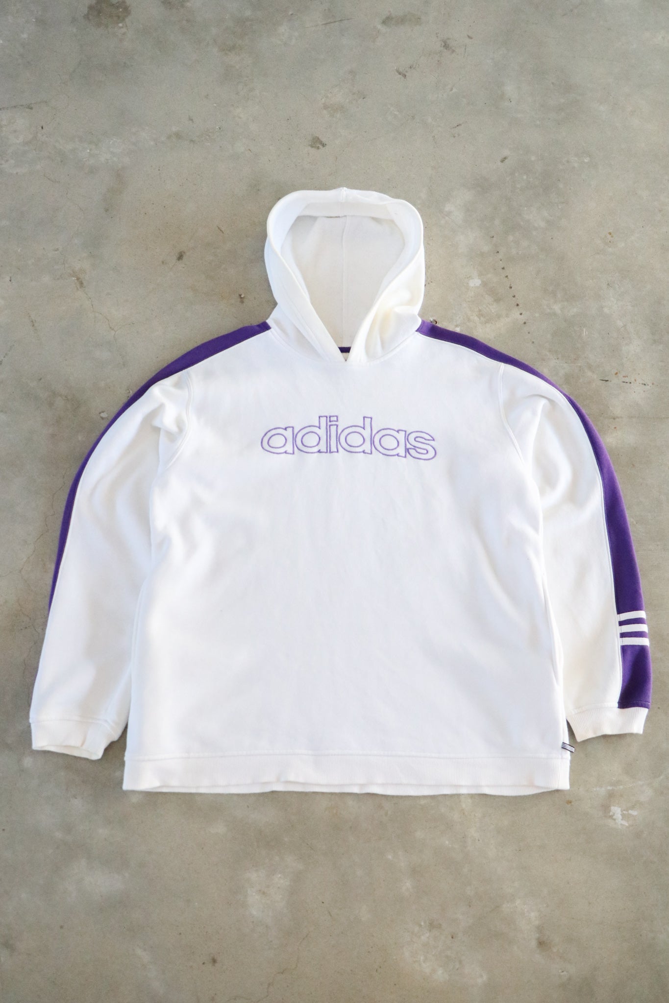 Vintage Adidas Spell Out Hoodie Large