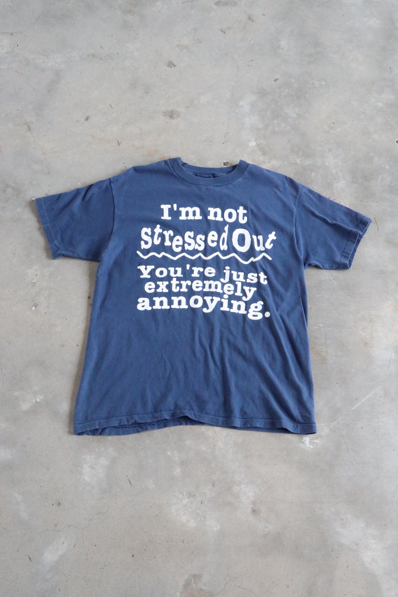 Vintage 90s Stressed Out Tee Large