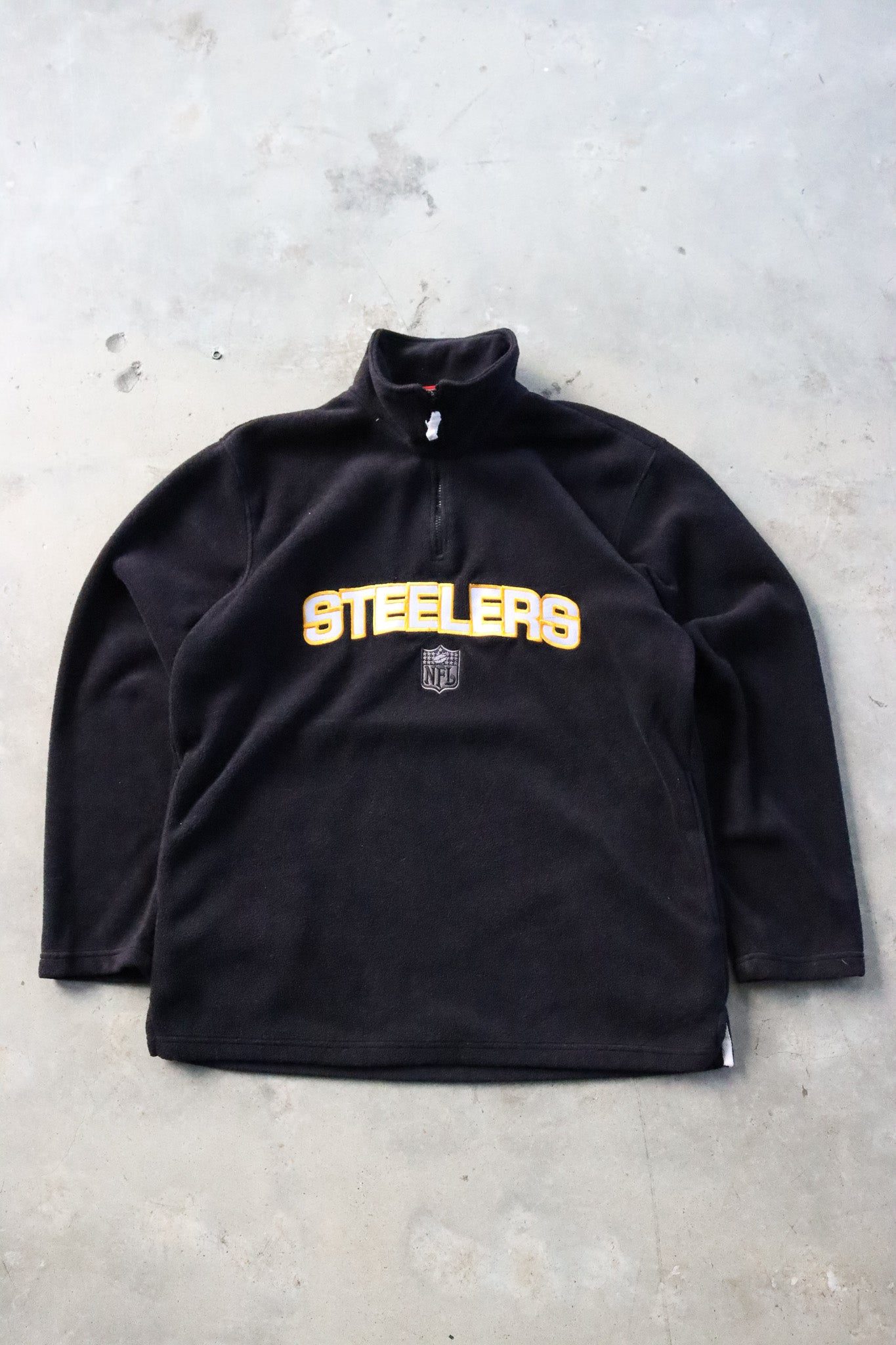 Vintage Pittsburgh Steelers 1/4 Zip Fleece Sweater Large