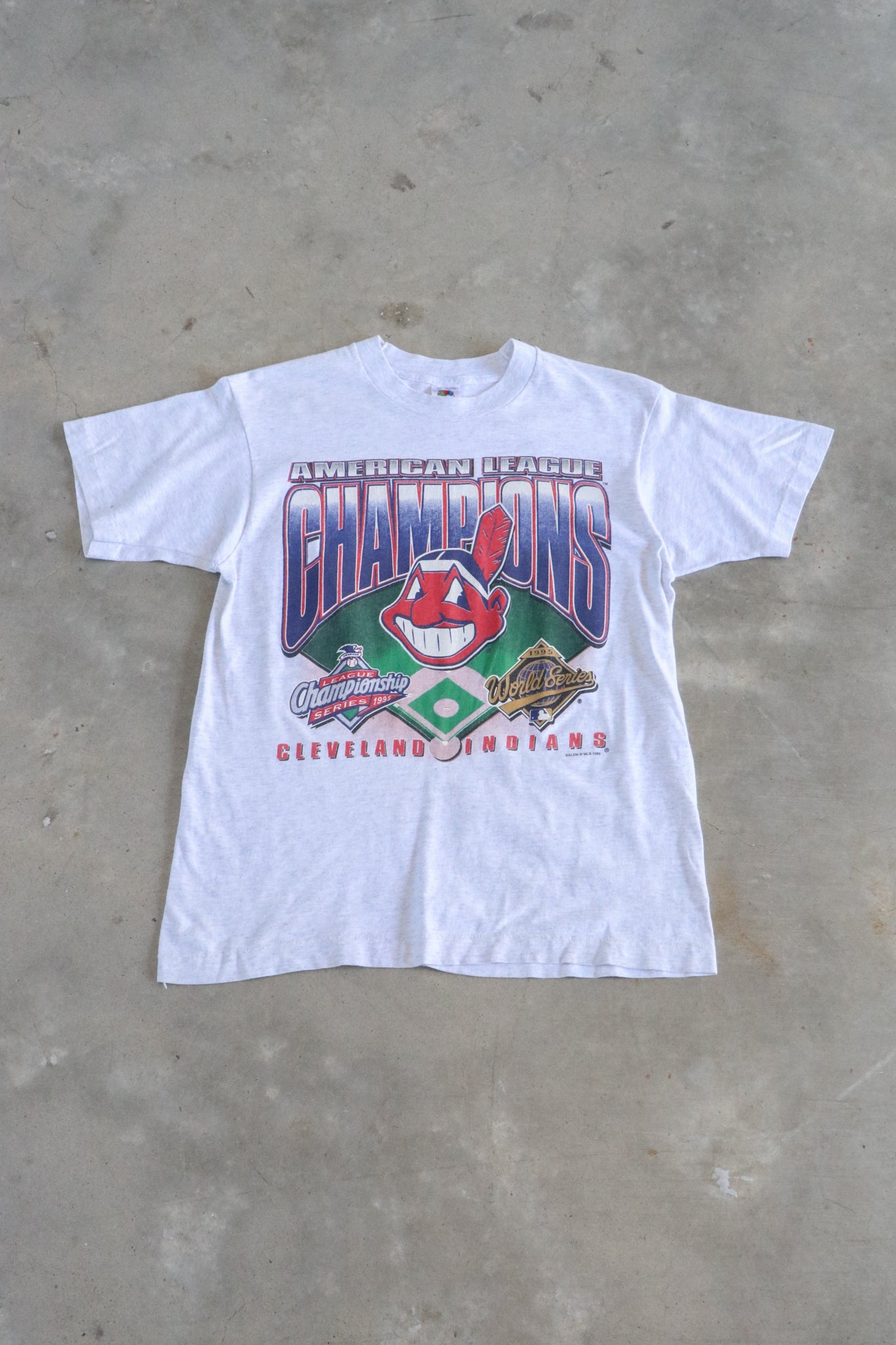 Vintage 1992 MLB Indians Champions Tee Medium