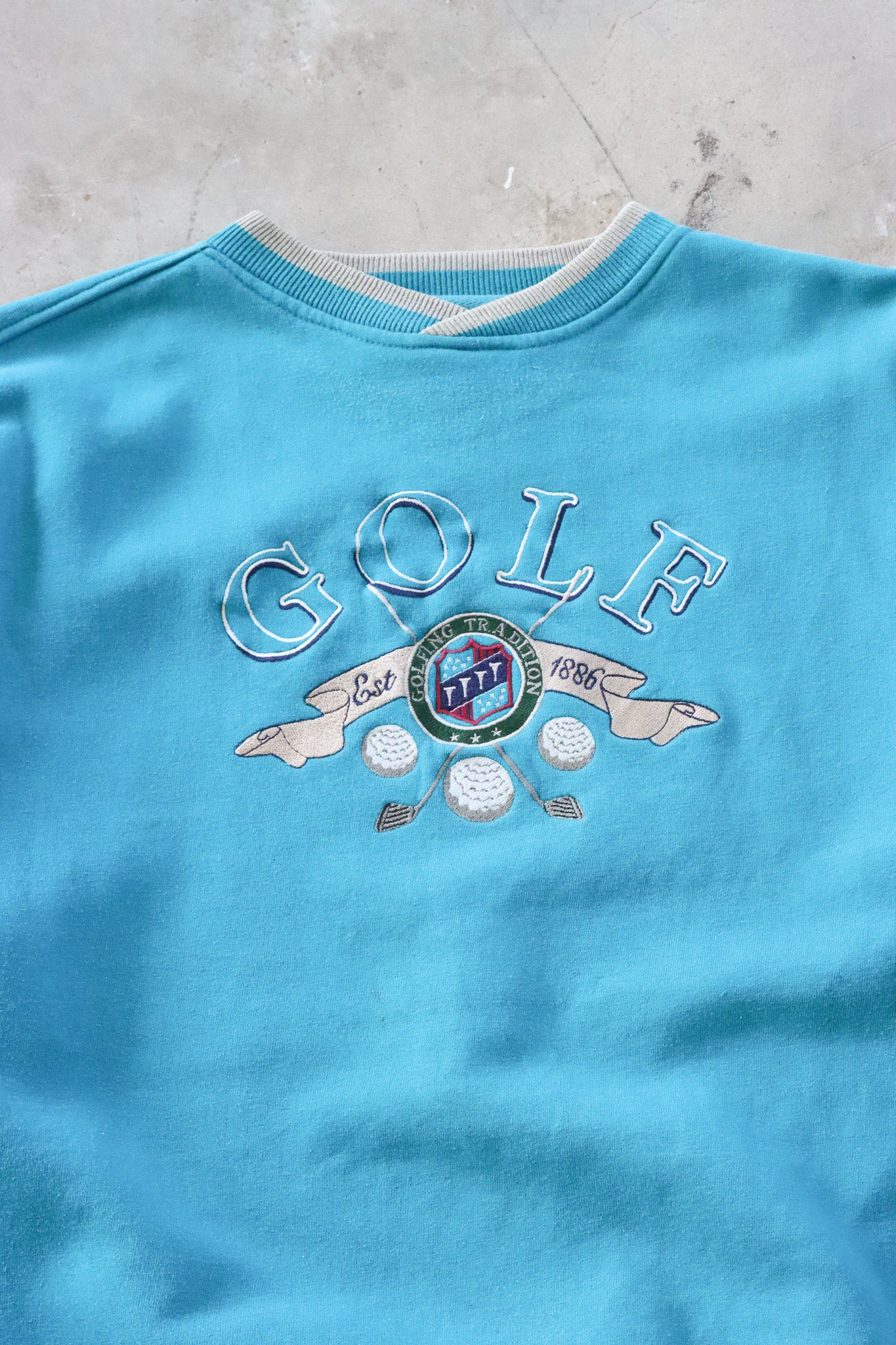 Vintage Golf Embroidered Sweater Large