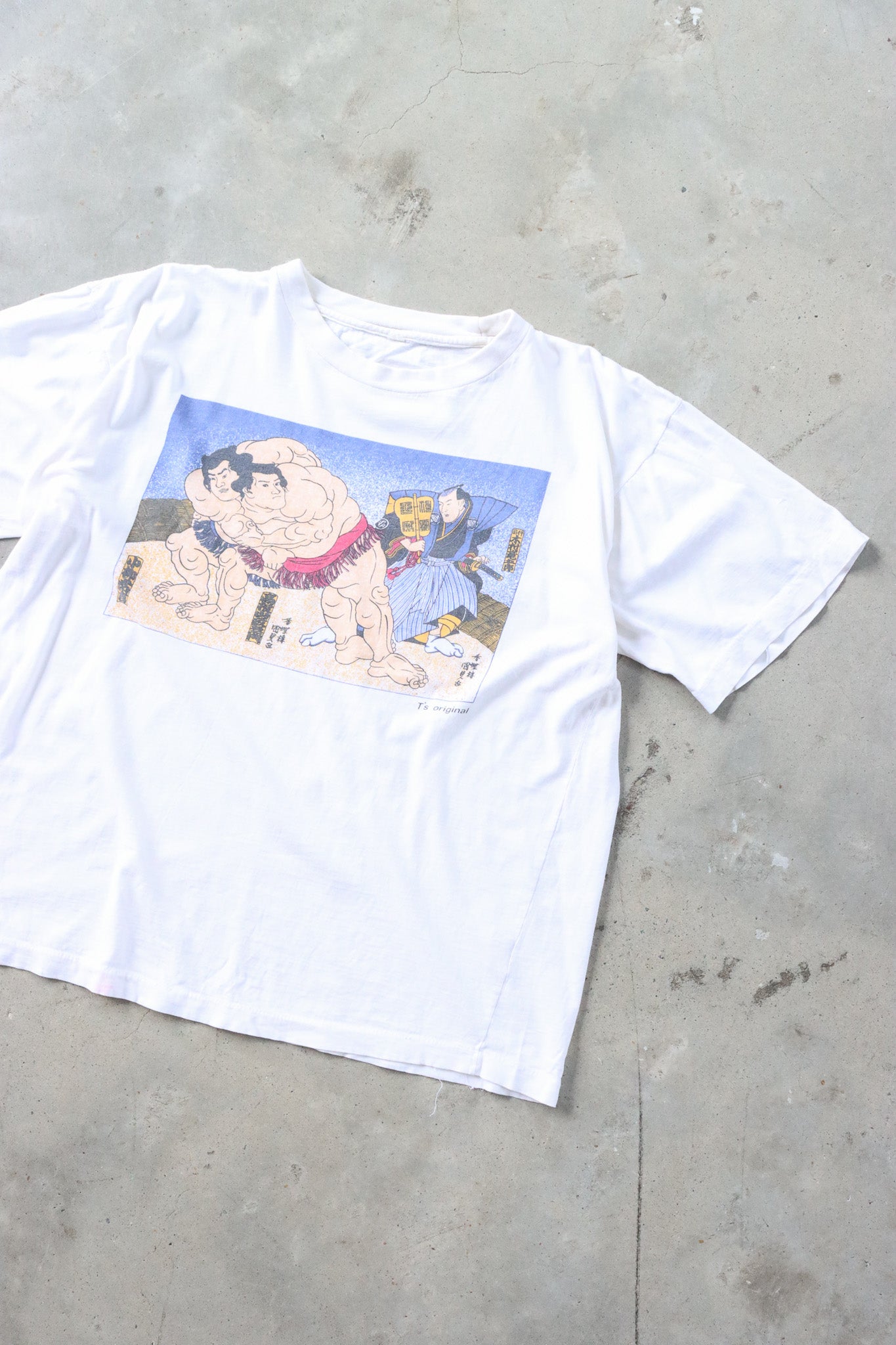 Vintage 90s Sumo Face Off Tee Small
