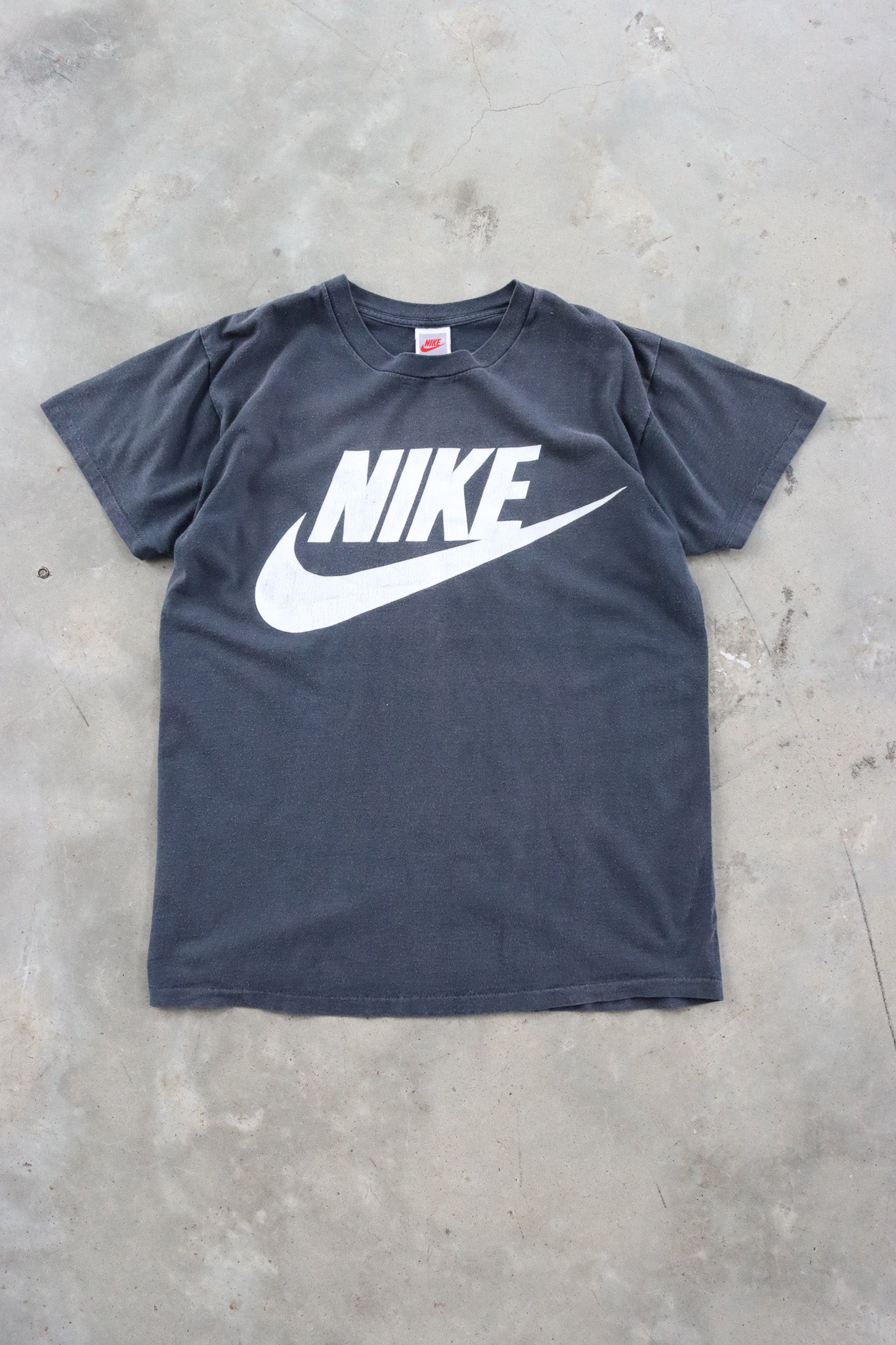 Vintage 80s Grey Tag Nike Spellout Tee Large