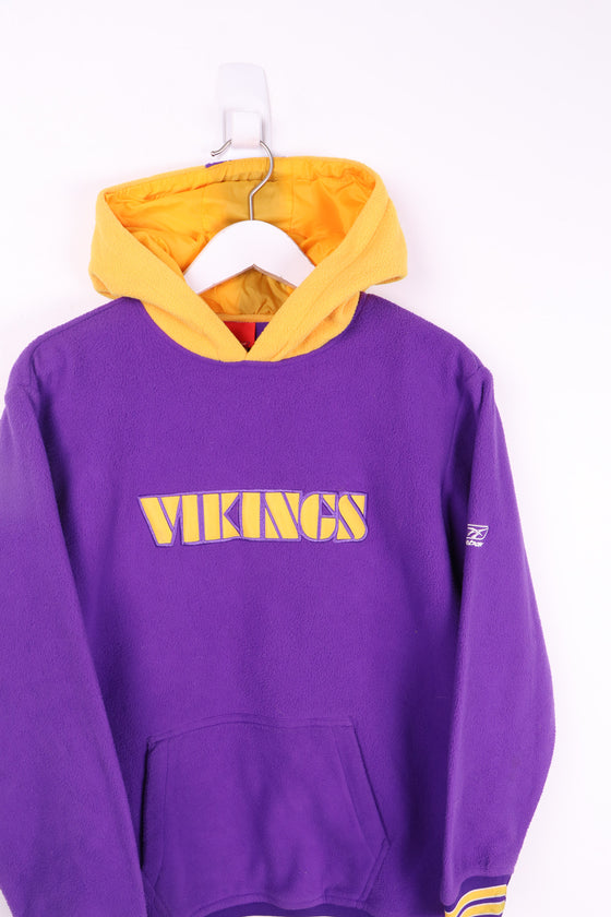 Vintage NFL Vikings Embroidered Fleece Hoodie Small
