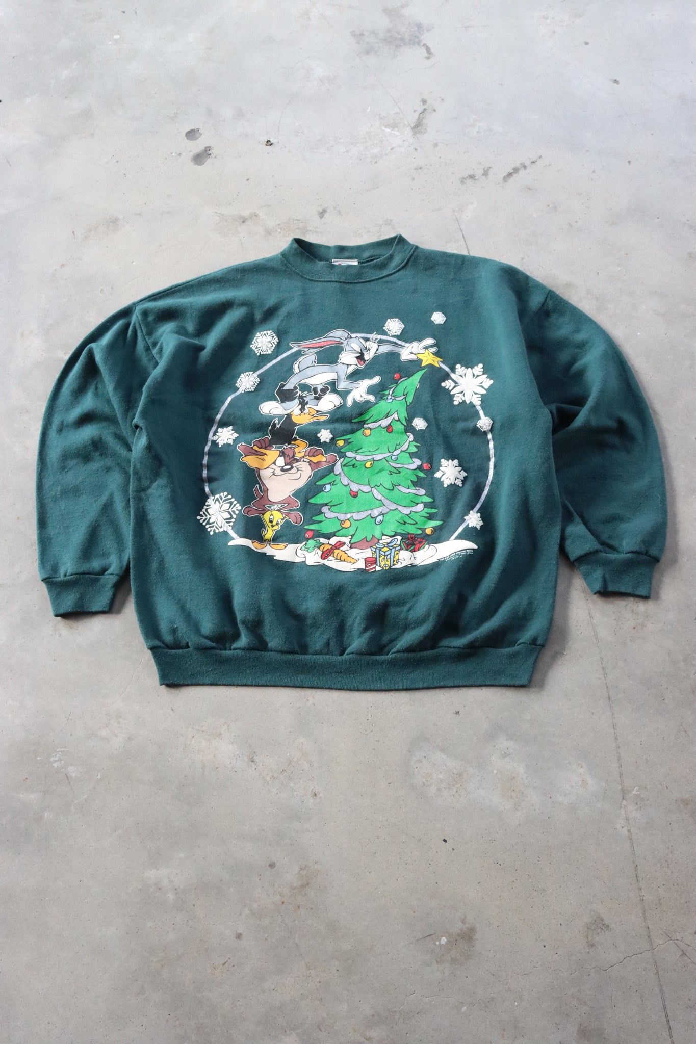 Vintage 1996 Looney Tunes Christmas Sweater Large