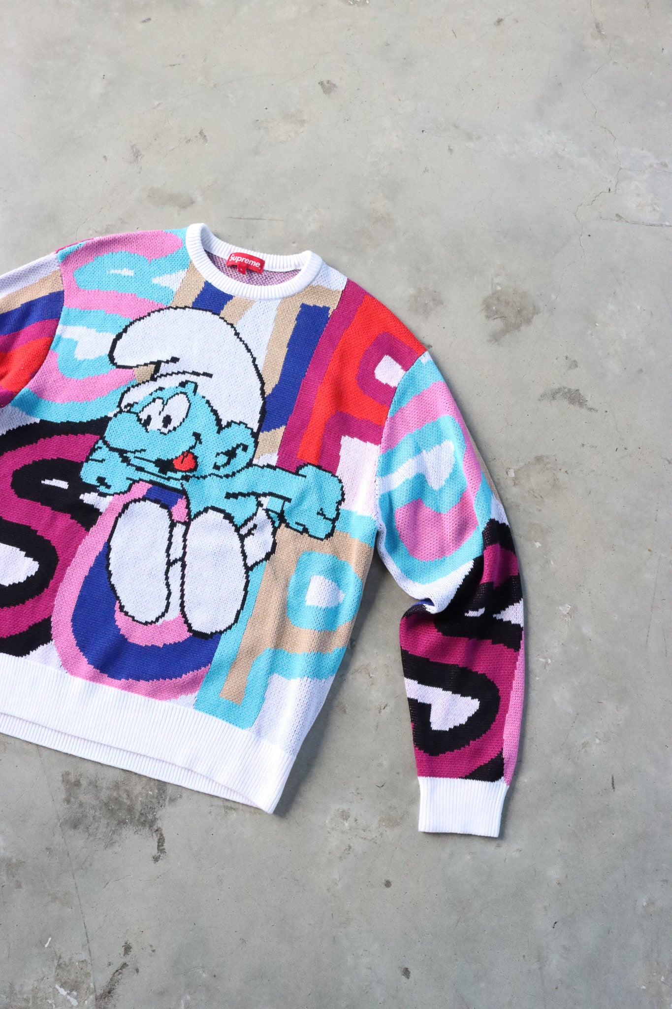 Supreme The Smurfs Multicolor Knitted Sweater