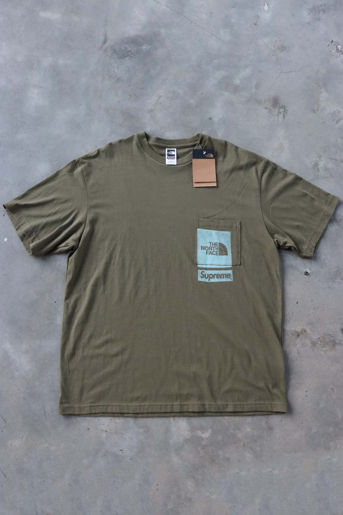 Supreme The North Face Painted Logo Pocket Tee Green