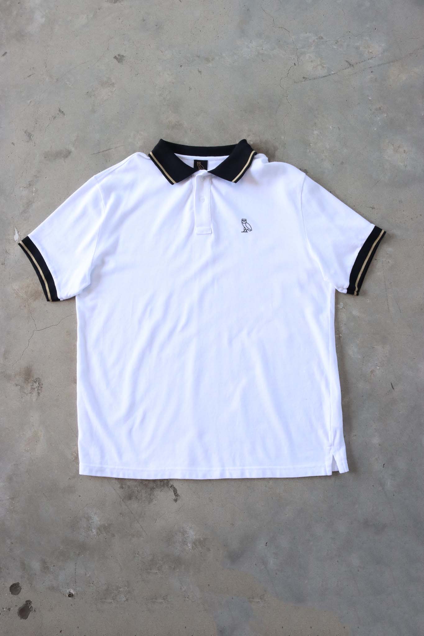 OVO Button Up White Polo Shirt