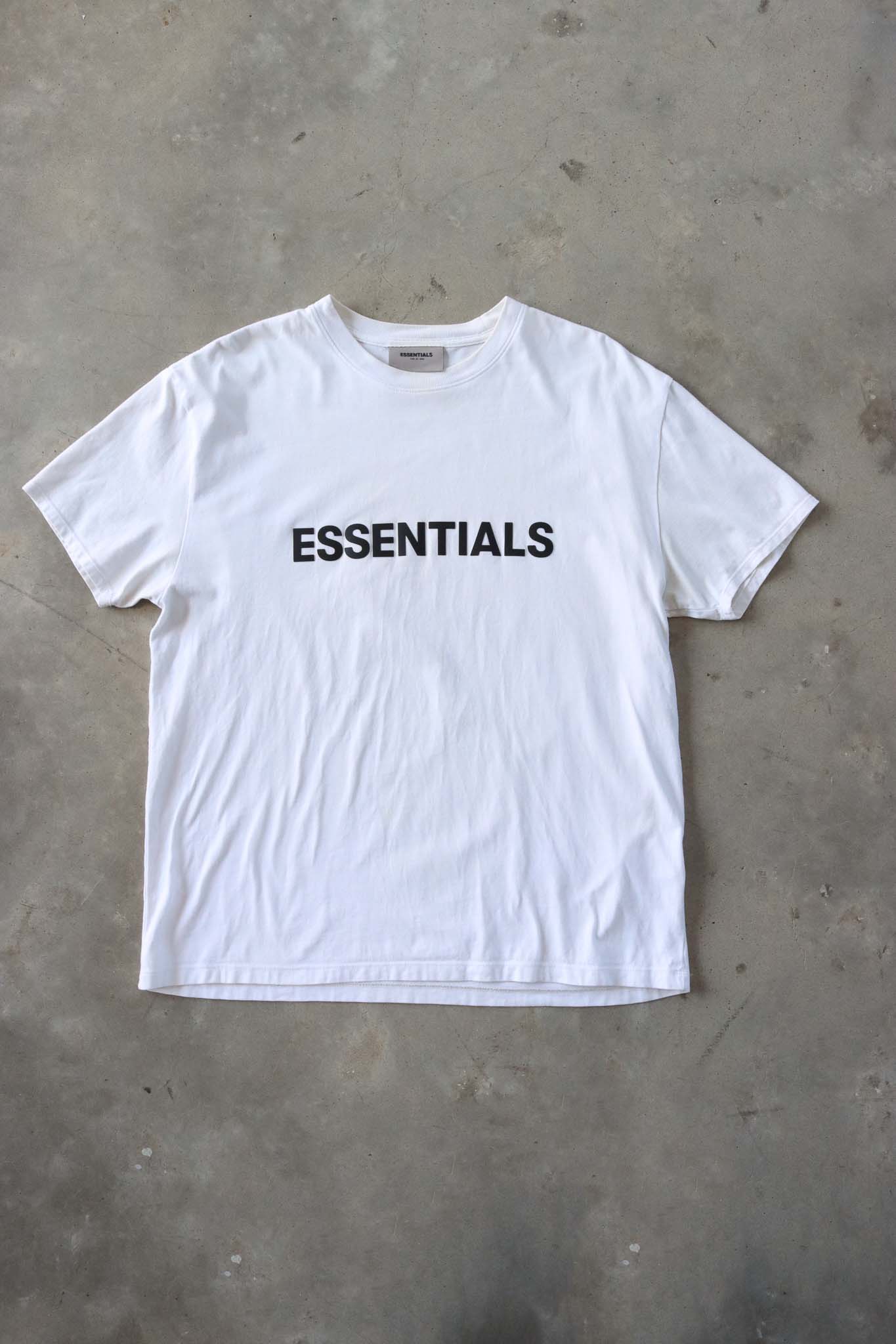 Fear of God Essentials White 3D Silicone Logo Tee