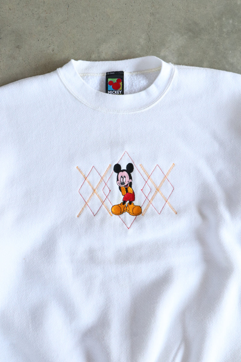 Vintage Mickey Embroidered Sweater Large