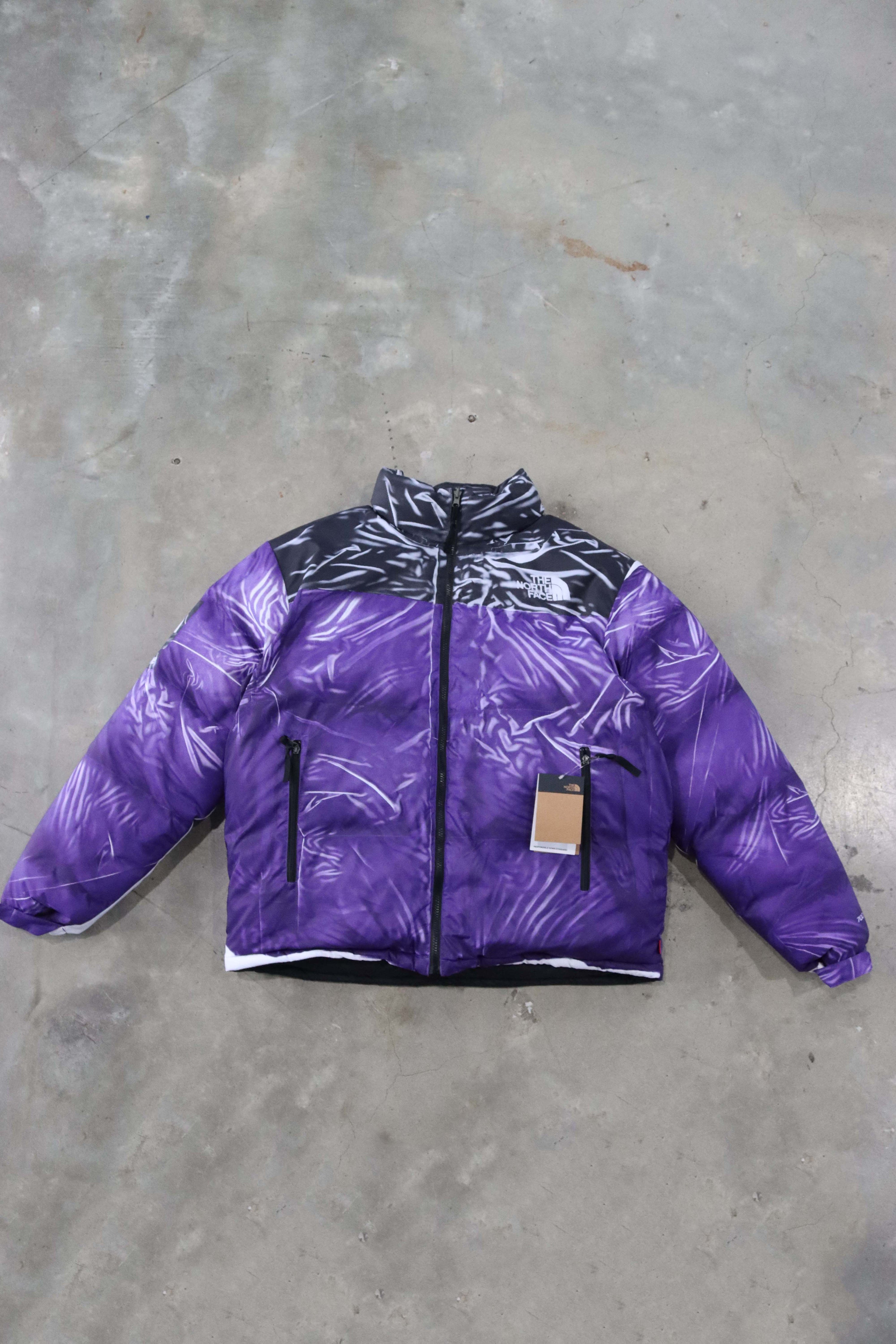 Supreme The North Face Painted Nuptse Jacket Purple
