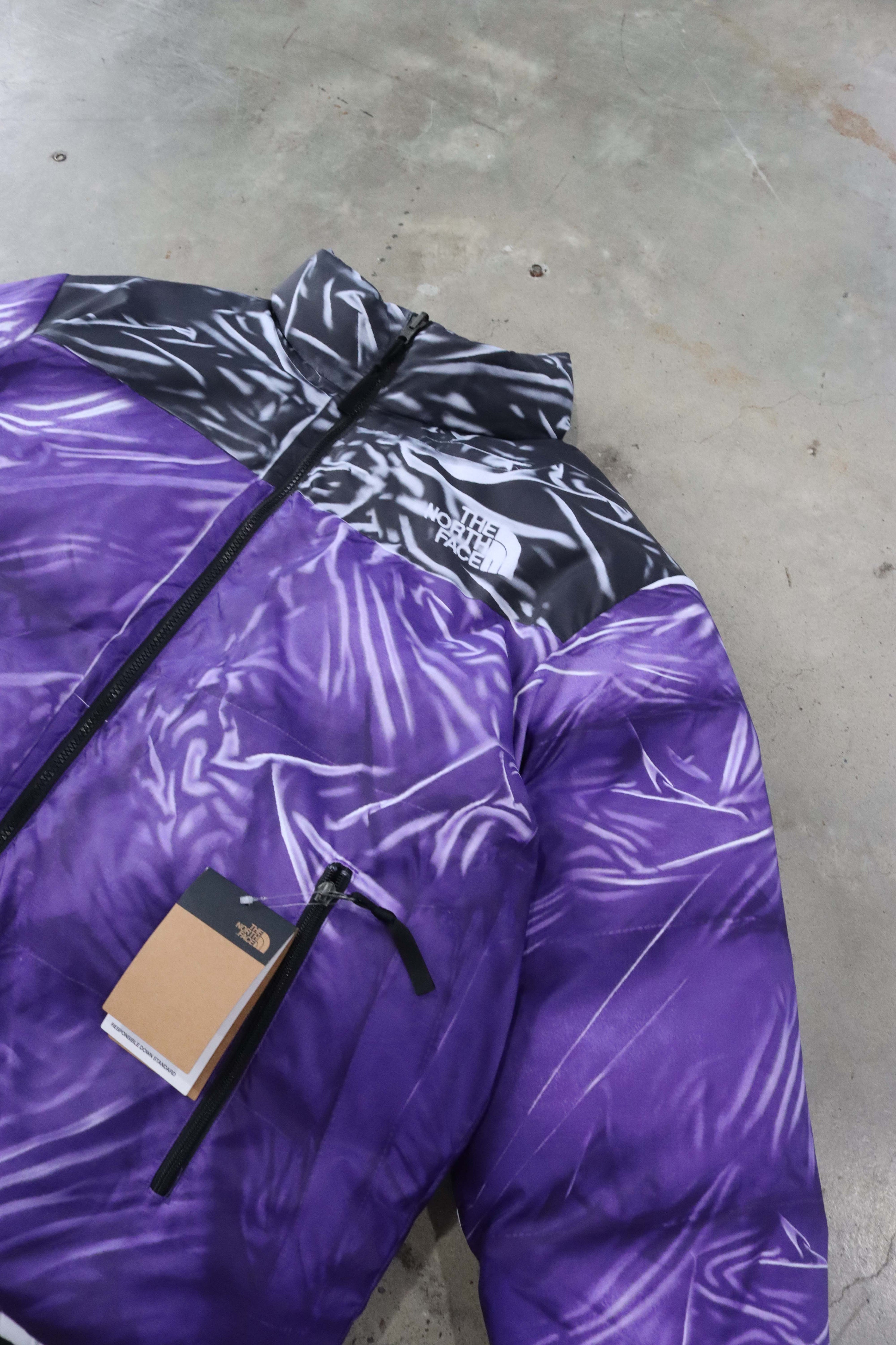 Supreme The North Face Painted Nuptse Jacket Purple