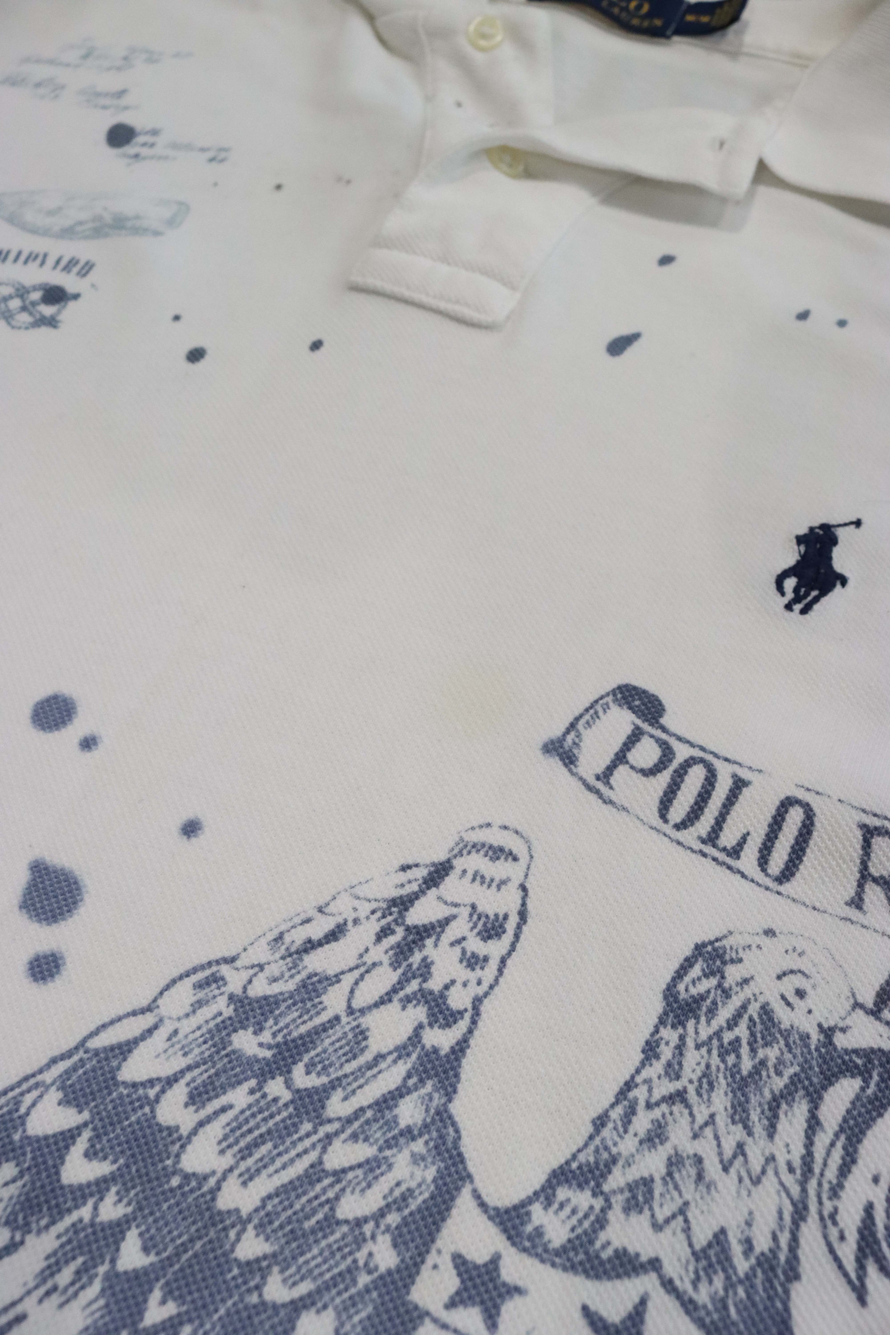 Vintage Ralph Lauren Painted Polo Shirt White